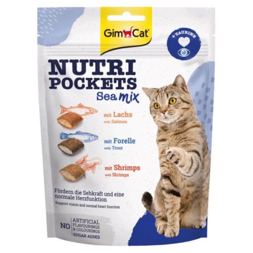 GIMCAT Nutri pockets Tauryna Sea mix, 150 g