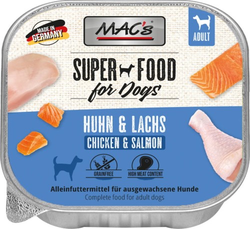MAC'S Dog Łosoś i kurczak - Mokra karma dla psa, tacka 150 g