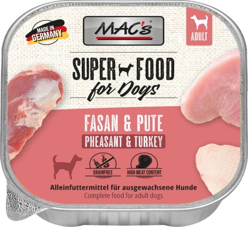 MAC'S Dog Bażant i indyk - Mokra karma dla psa, tacka 150 g