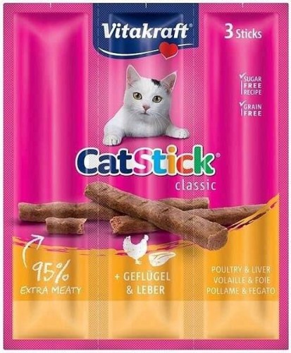 VITAKRAFT CAT STICK MINI Drób z wątróbką 3x18g