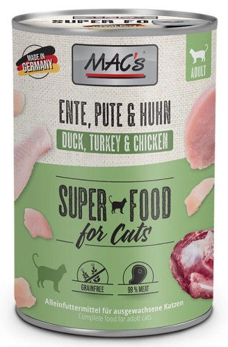 MAC'S Cat Kaczka, indyk i kurczak - Mokra karma dla kota, 400 g