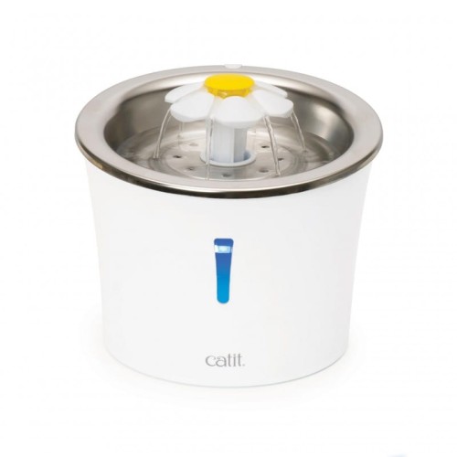 CATIT fontanna dla kota i małego psa z miską ze stali nierdzewnej Flower Fountain Steel Top