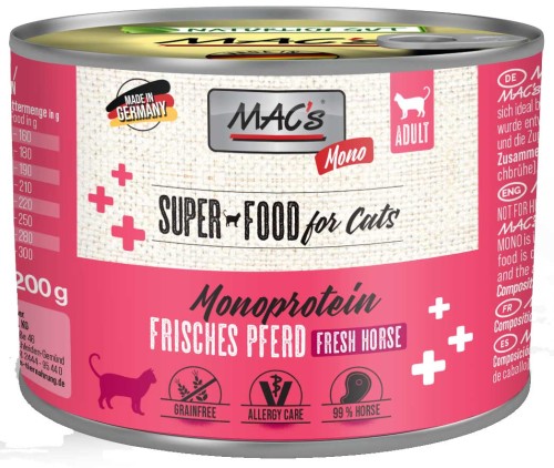 MAC'S Cat Mono Konina - Mokra karma dla kota, 200 g