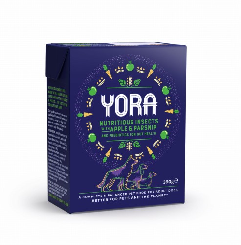 YORA Mono Insekty z jabłkiem i pasternakiem, mokra karma dla psów z insektami, 390g