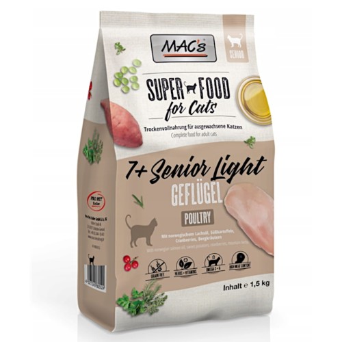MAC'S Cat 7+ Senior / Light  - Sucha karma dla kota, 300g