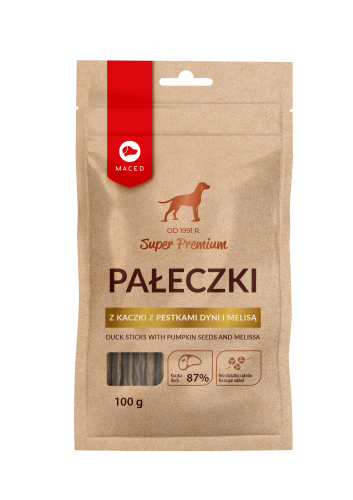 MACED Pałeczki kaczka z pestaki dyni i melisą dla psa, 100g
