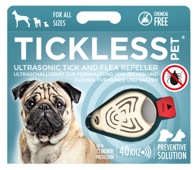 TICKLESS Ultradźwiękowa ochrona przed kleszczami i pcheł dla psów Pet, Beige