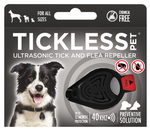 TICKLESS Ultradźwiękowa ochrona przed kleszczami i pcheł dla psów Pet, Black
