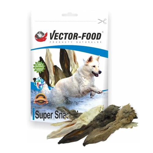 VECTOR-FOOD Uszy królicze z sierścią, 5 szt