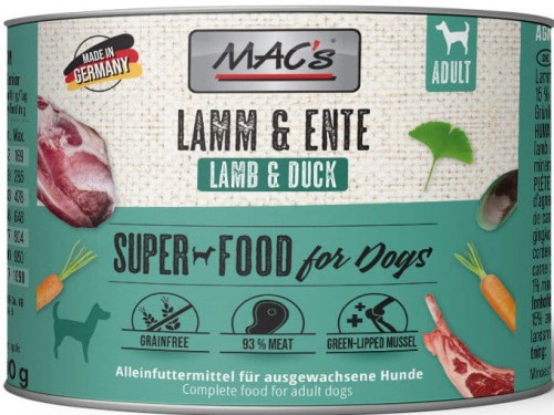 MAC'S Dog Jagnięcina i kaczka - Mokra karma dla psa, 200 g