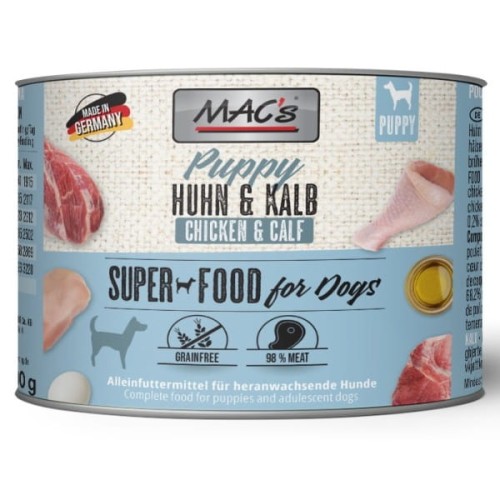MAC'S Puppy Kurczak i cielęcina - Mokra karma dla psa, 200 g