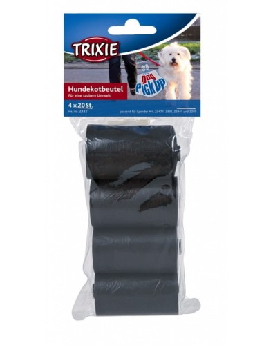 TRIXIE Woreczki na odchody, 4 rolki, czarne